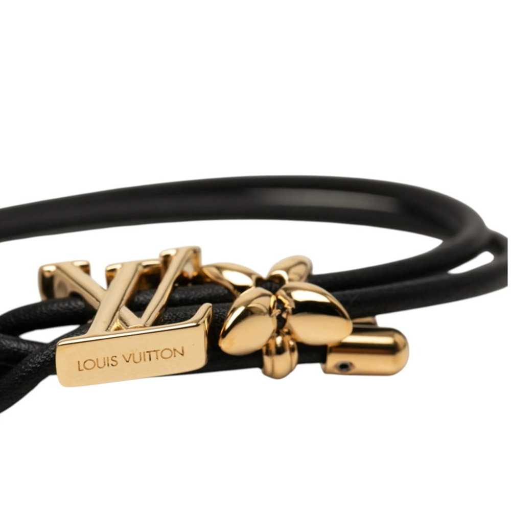 LOUIS VUITTON Black Leather Charm Bracelet - Picture 4 of 5